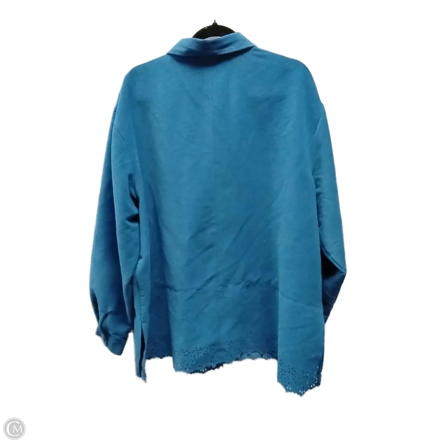 Top Short Sleeve By Apt 9 In Blue & Gold, Size: 2x