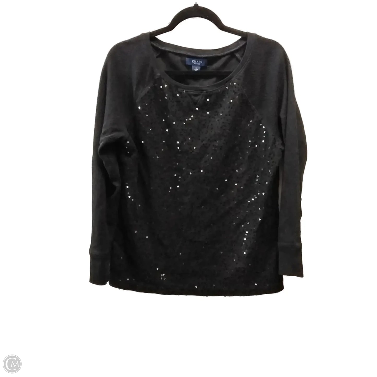 Top Long Sleeve By Chaps In Black, Size: Xl