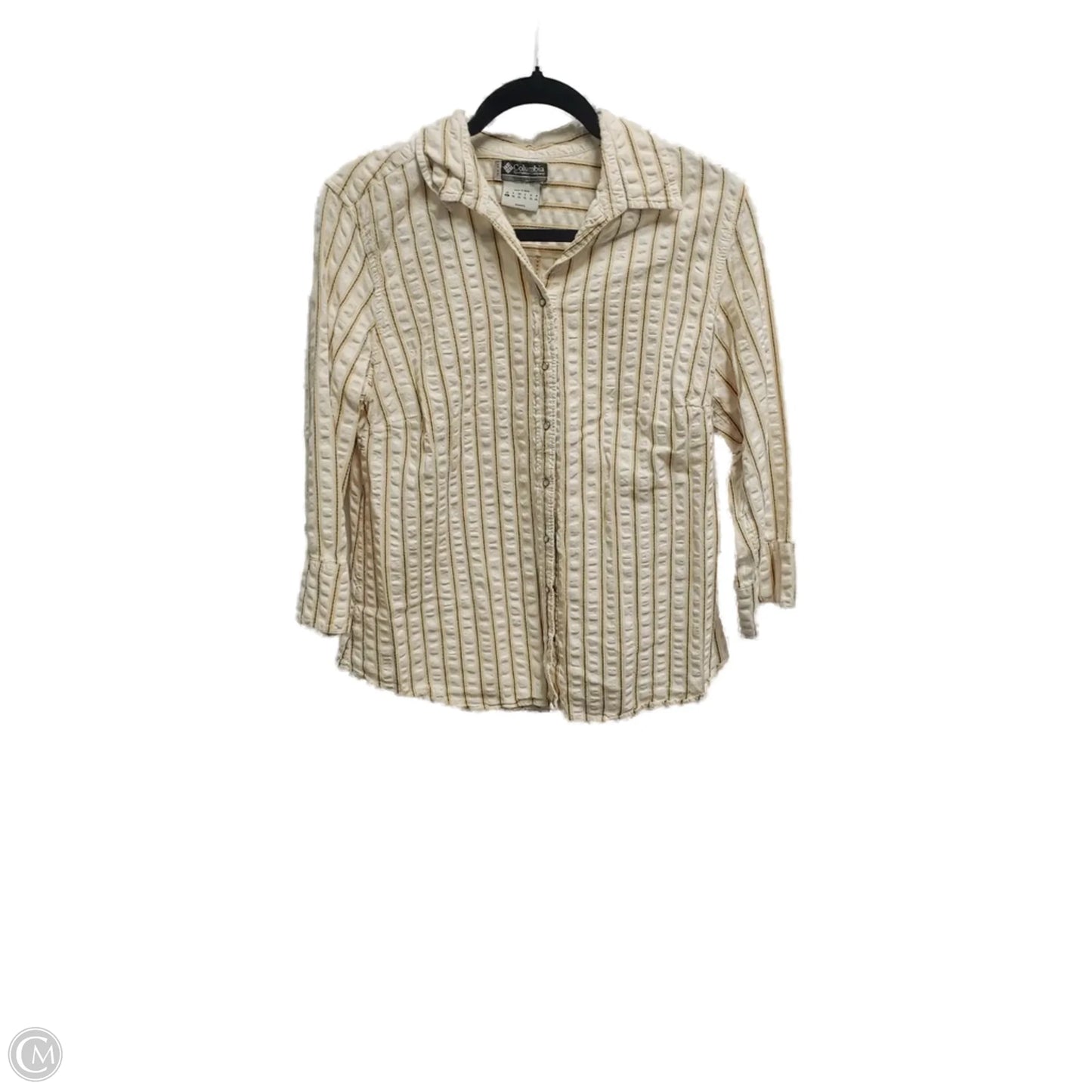 Top Long Sleeve By Columbia In Striped Pattern, Size: L