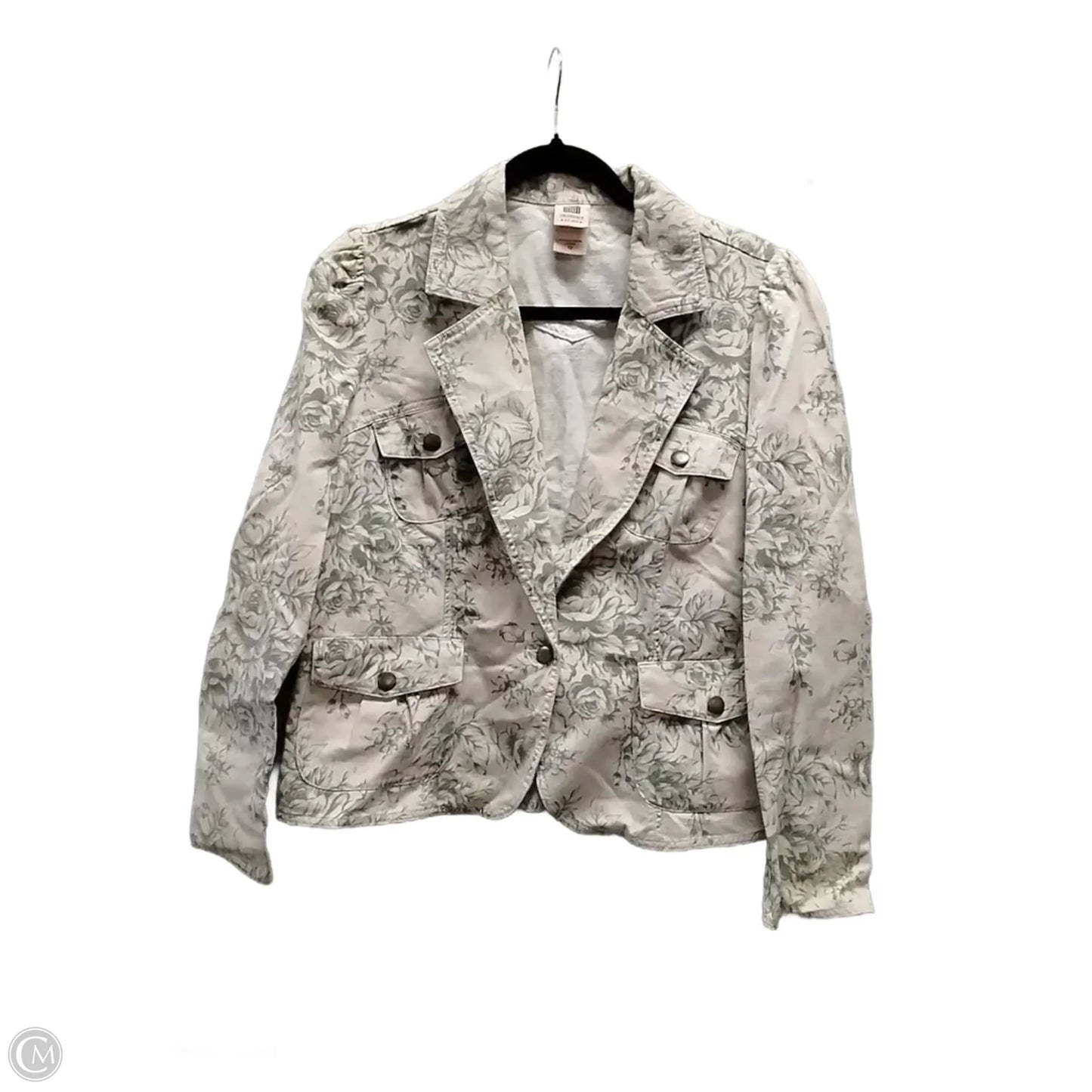 Jacket Denim By Faded Glory In Floral Print, Size: 12