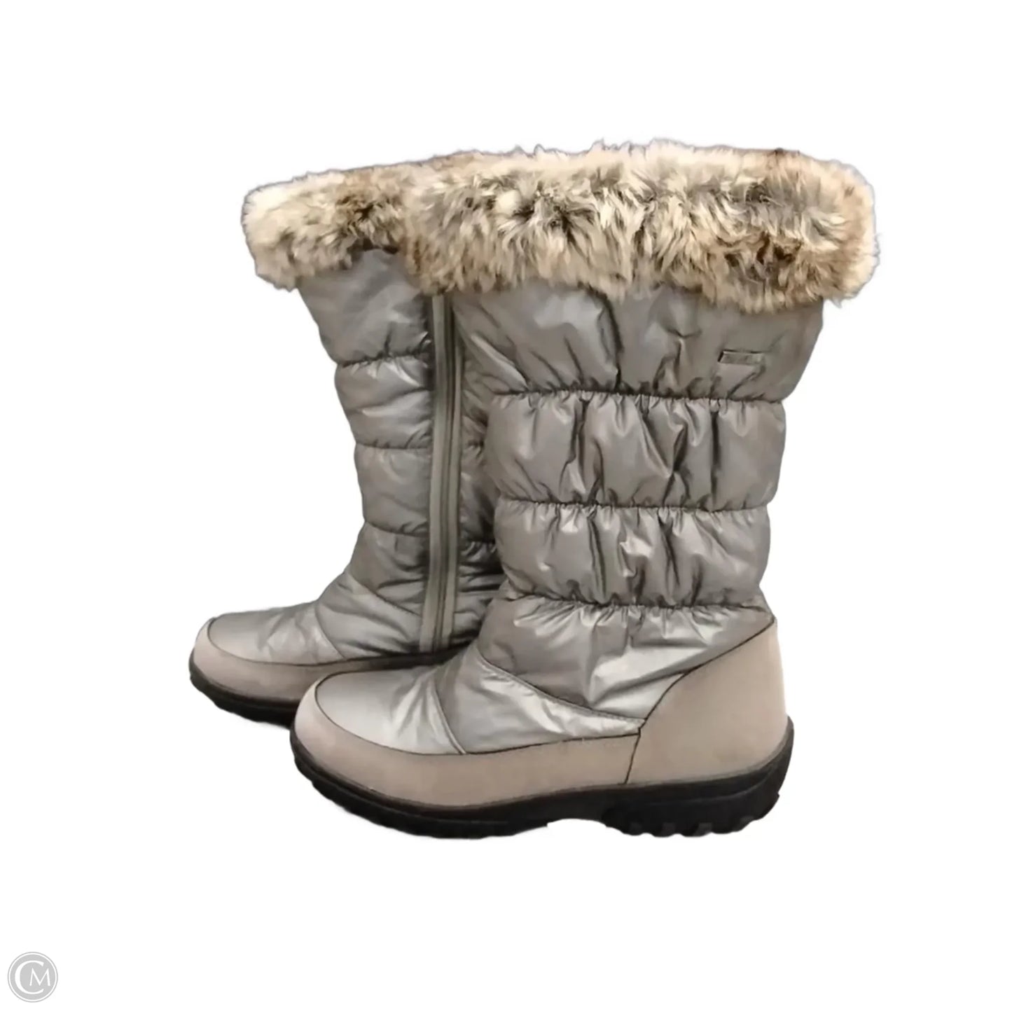 Boots Mid-calf Flats By Alpine Tek In Silver, Size: 11.5