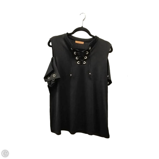 Blouse Short Sleeve By Belldini In Black, Size: 1x