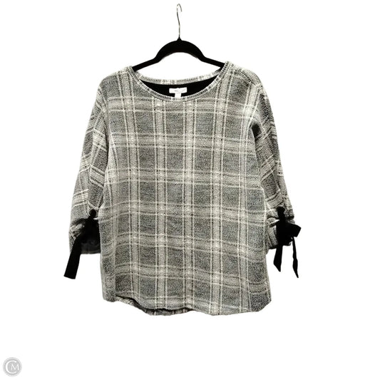 Top Long Sleeve By Charter Club In Plaid Pattern, Size: Xl
