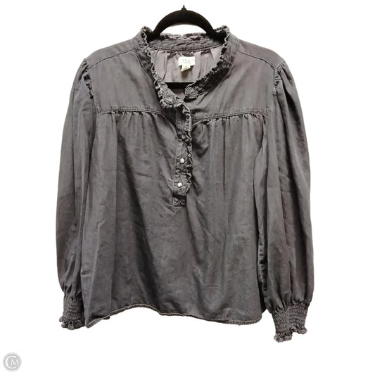 Top Long Sleeve By Ana In Grey, Size: Xxl