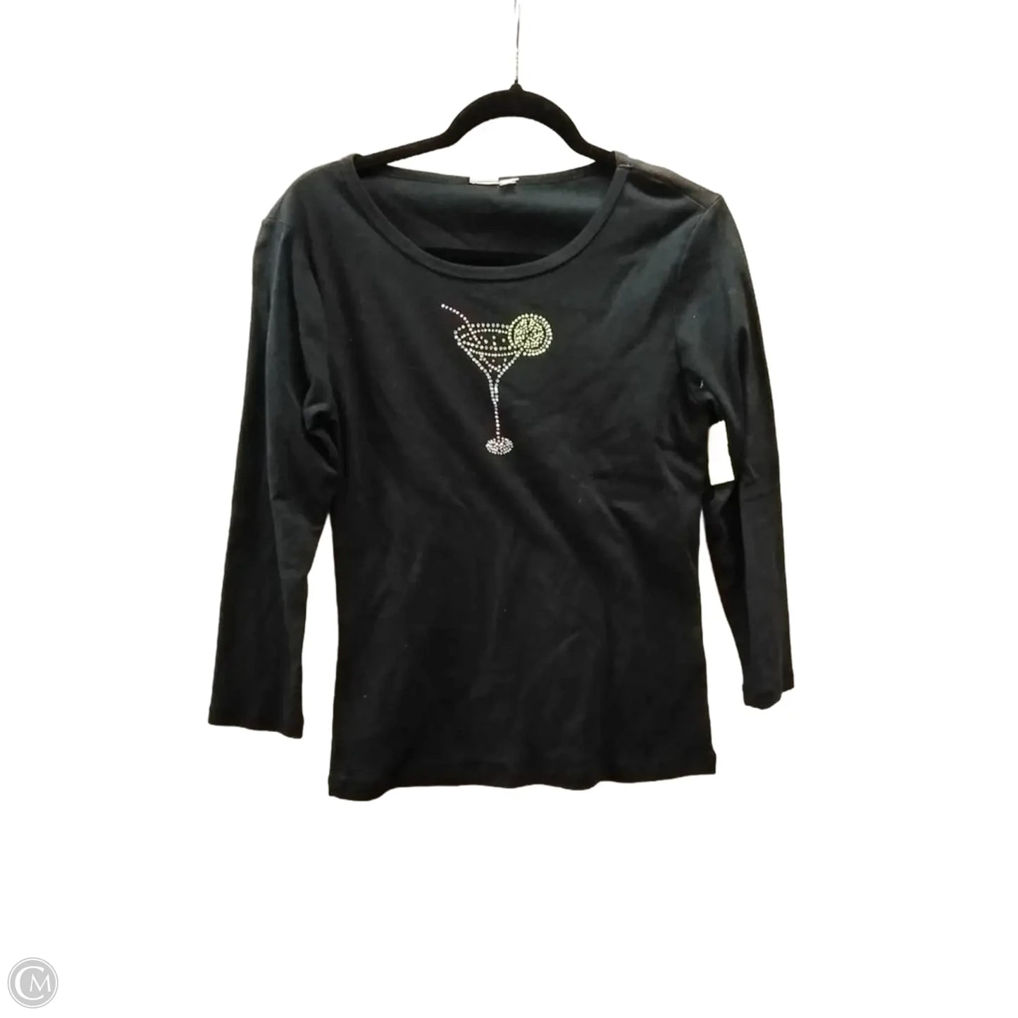 Top Long Sleeve Basic By Clothes Mentor In Black, Size: L