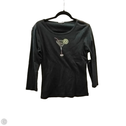 Top Long Sleeve Basic By Clothes Mentor In Black, Size: L