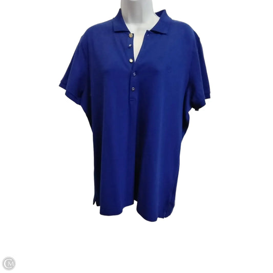 Top Short Sleeve By Ralph Lauren In Blue, Size: 2x