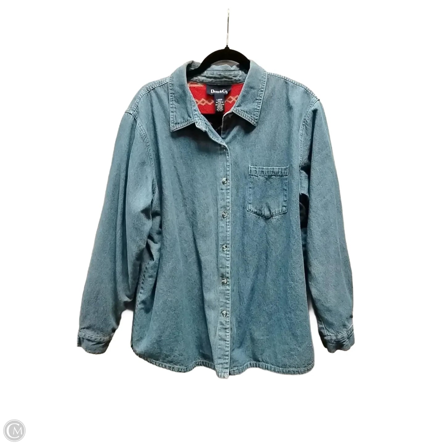 Jacket Denim By Denim And Company In Blue Denim, Size: L