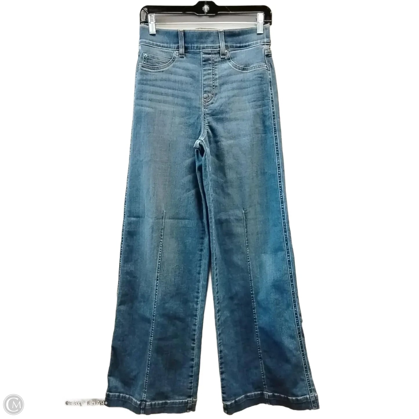 Jeans Wide Leg By Spanx In Blue Denim, Size: Sp