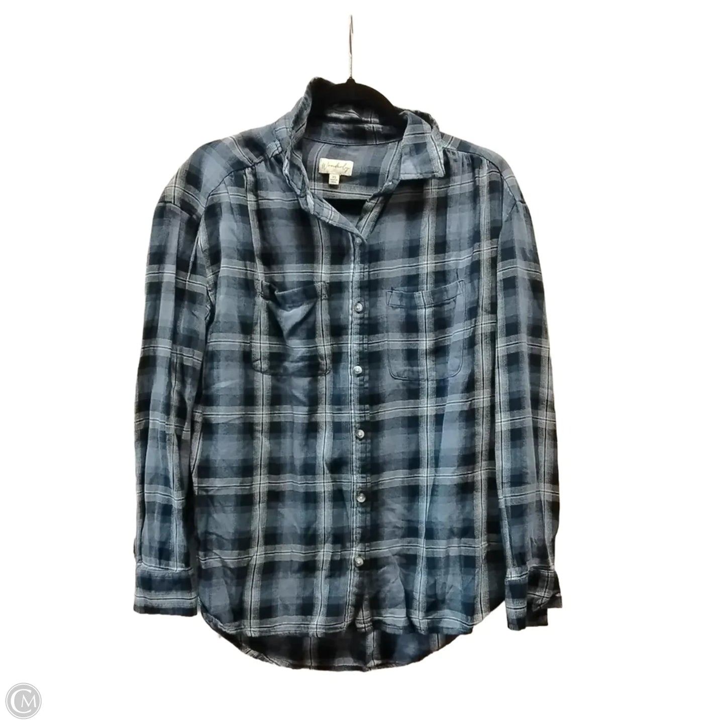 Top Long Sleeve By Wonderly In Plaid Pattern, Size: Xs