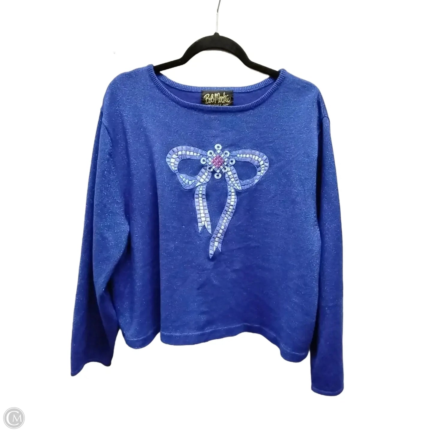 Sweater By Bob Mackie Qvc In Blue, Size: 1x