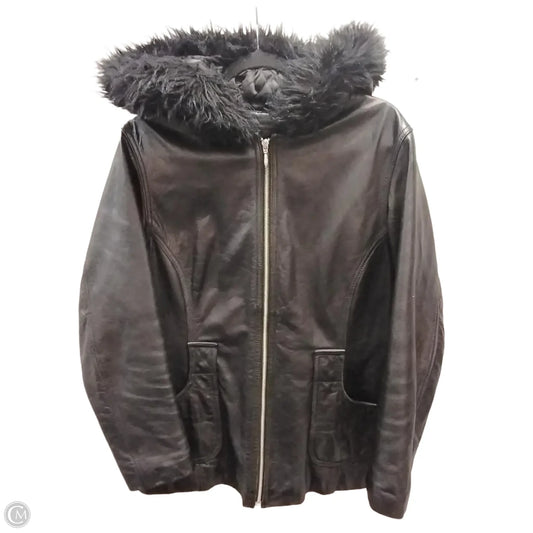 Jacket Leather By Wilsons Leather In Black, Size: L