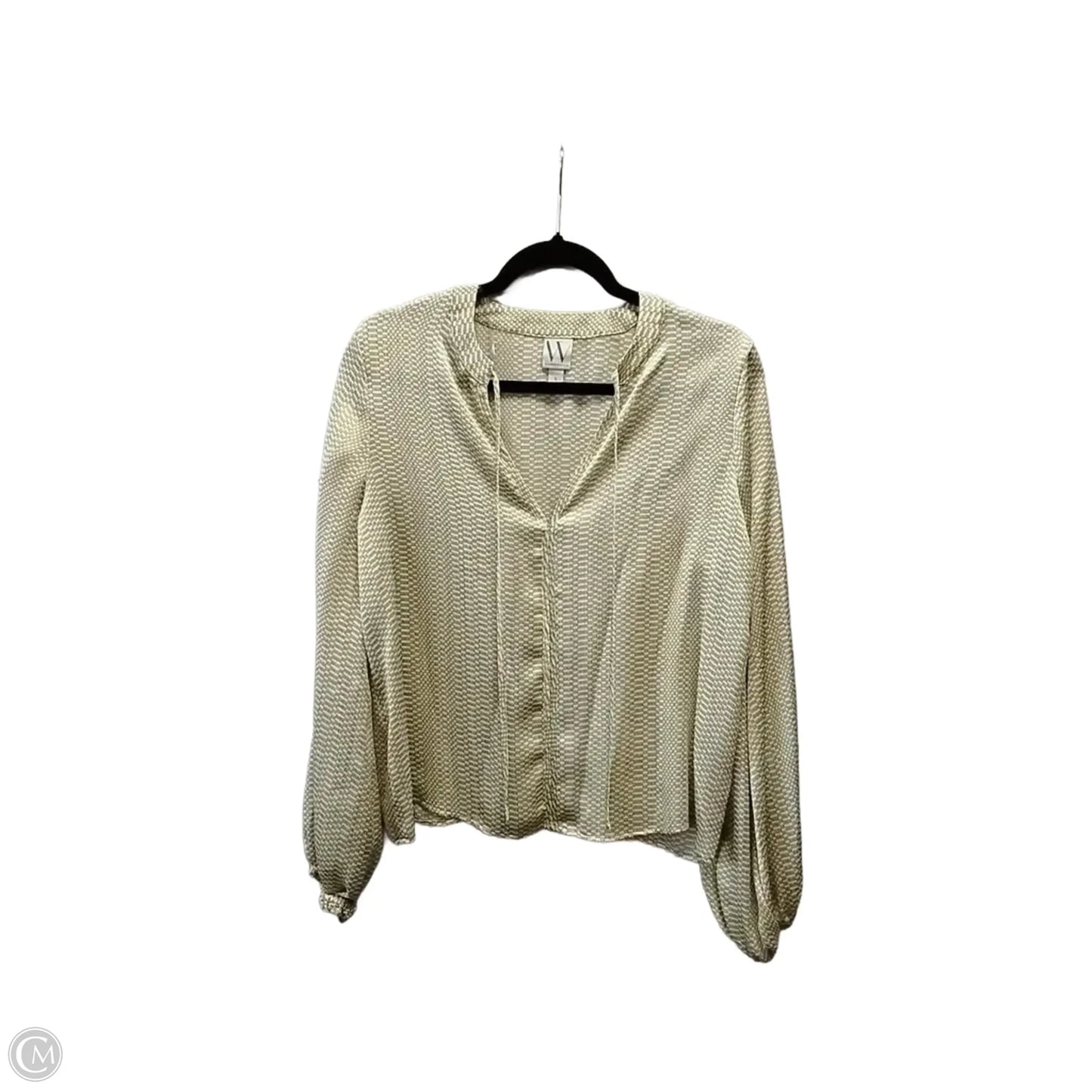 Top Long Sleeve By Worthington In Geometric Pattern, Size: S