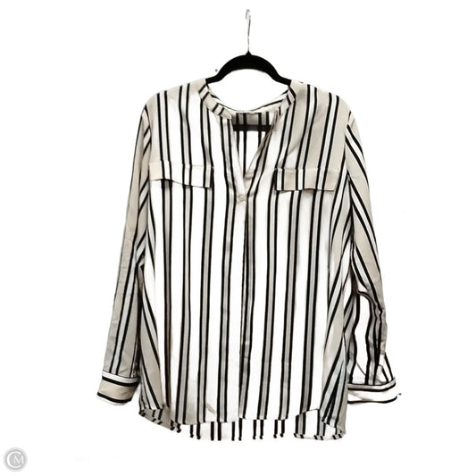 Top Long Sleeve By Calvin Klein In Striped Pattern, Size: Xl