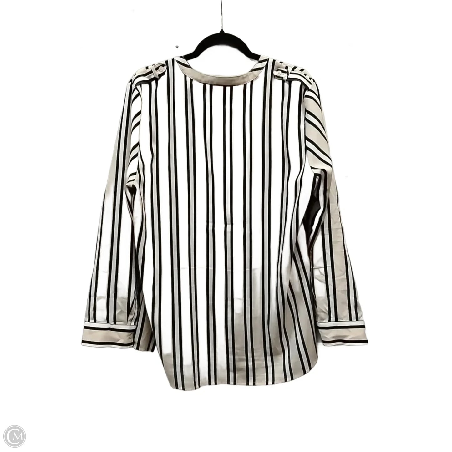 Top Long Sleeve By Calvin Klein In Striped Pattern, Size: Xl