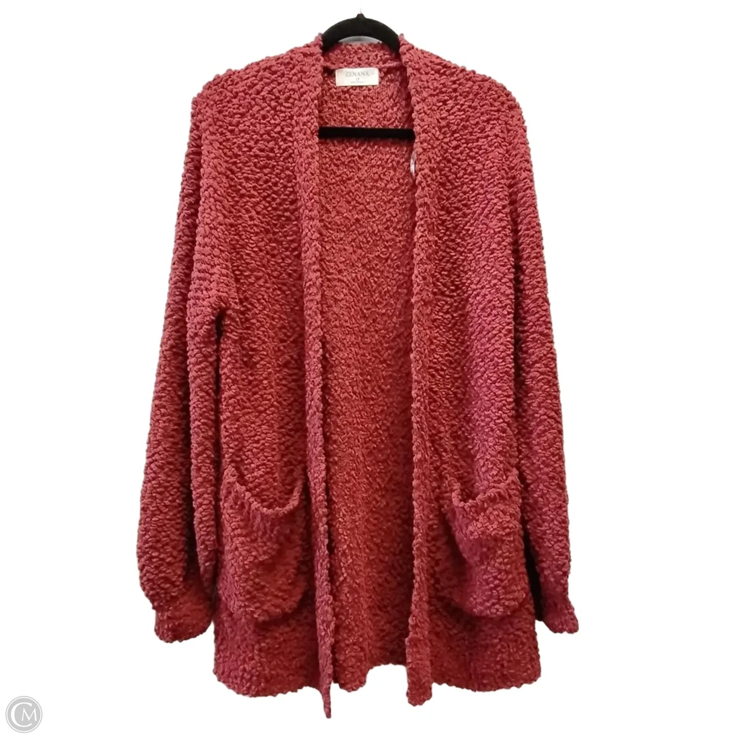 Cardigan By Zenana In Red, Size: 1x