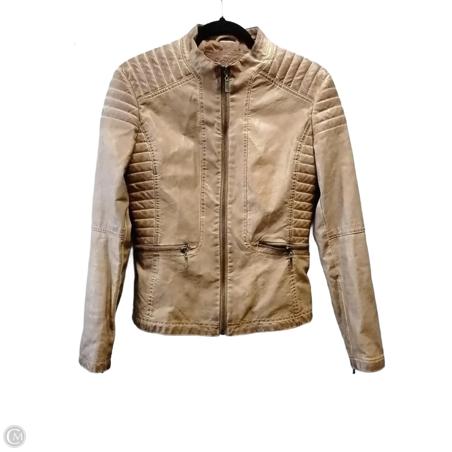 Jacket Leather By Mssp In Brown, Size: M