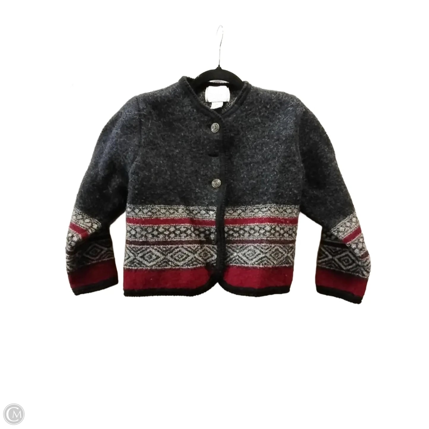 Jacket Fleece By Clothes Mentor In Grey & Red, Size: Mp