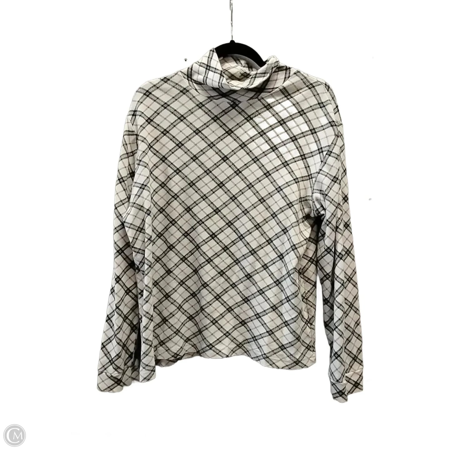 Top Long Sleeve By Basic Editions In Plaid Pattern, Size: Xl