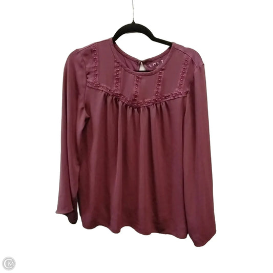 Top Long Sleeve By Loft In Purple, Size: S