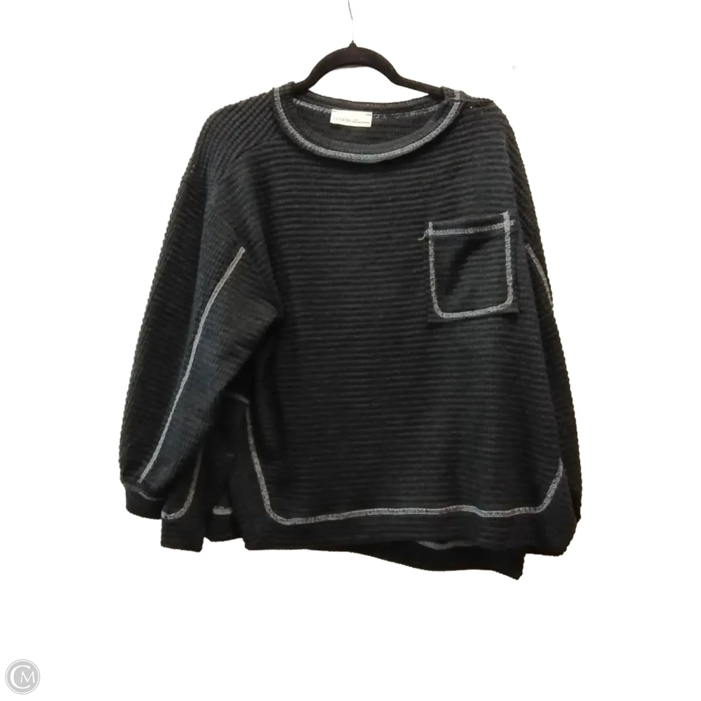 Top Long Sleeve By Zenana In Black, Size: L