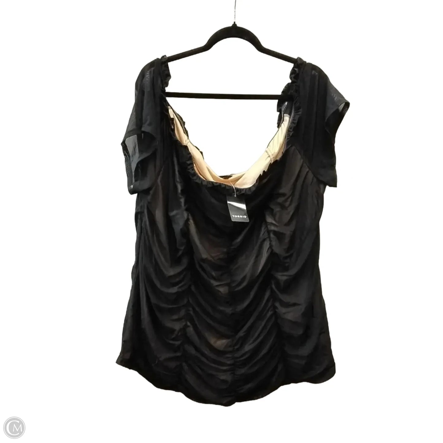 Blouse Short Sleeve By Torrid In Black, Size: 5