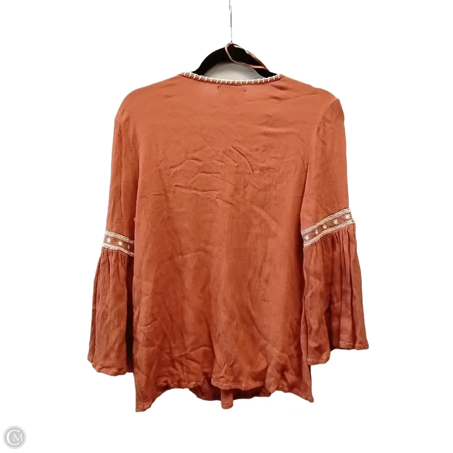 Top Long Sleeve By World Market In Orange, Size: S