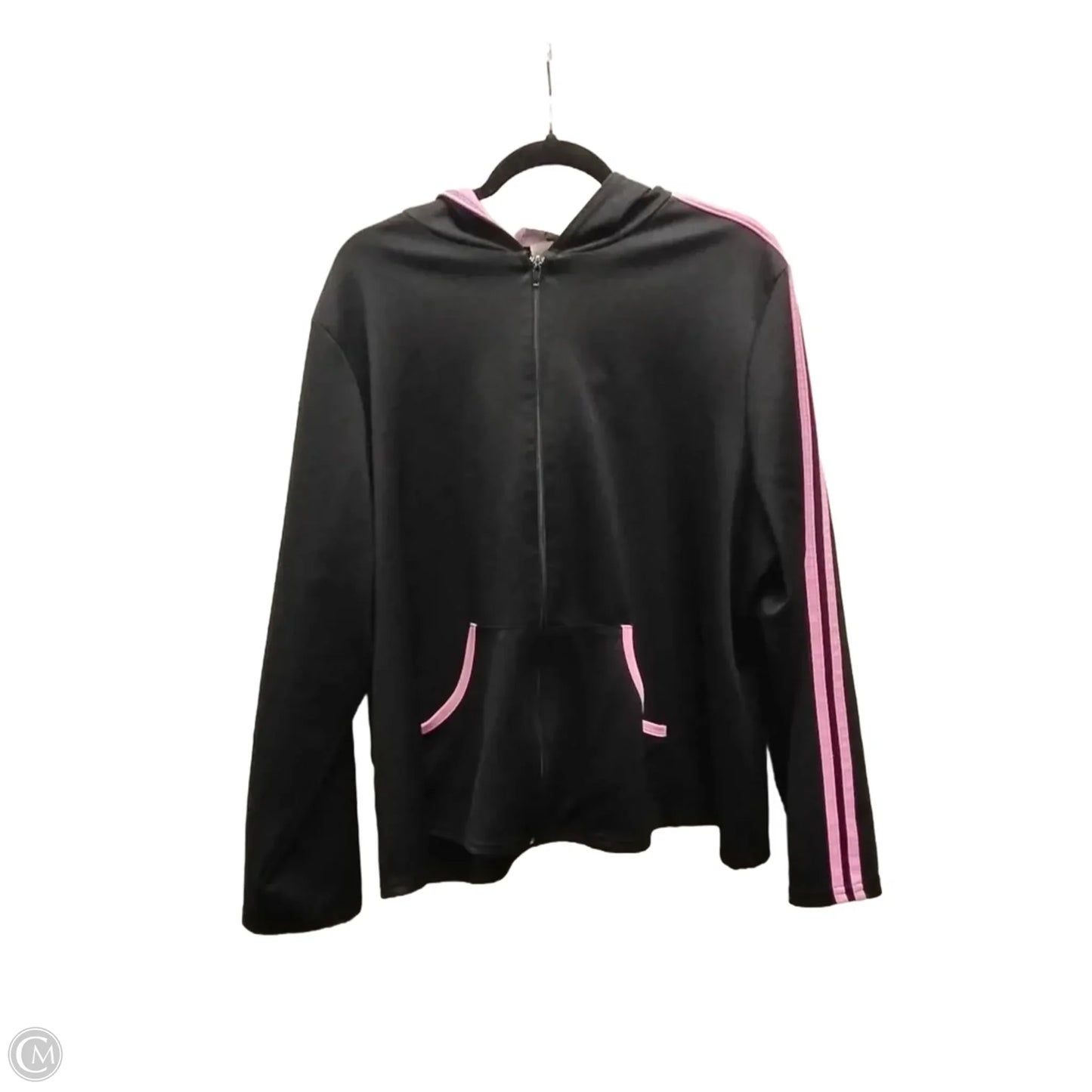 Sweatshirt Hoodie By Clothes Mentor In Black & Pink, Size: 2x