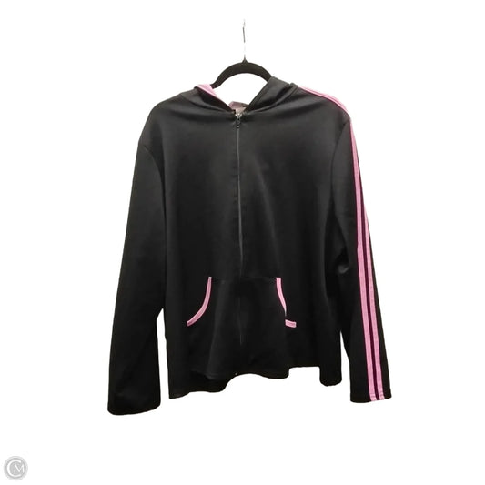 Sweatshirt Hoodie By Clothes Mentor In Black & Pink, Size: 2x