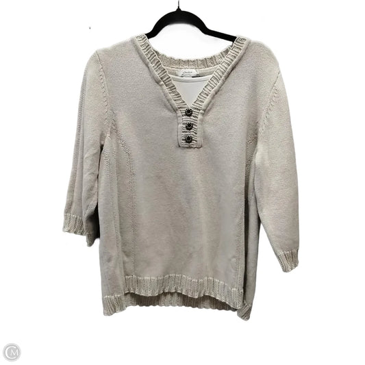 Sweater By Cj Banks In Cream, Size: 1x
