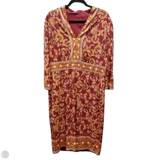 Dress Casual Midi By London Style In Floral Print, Size: 18