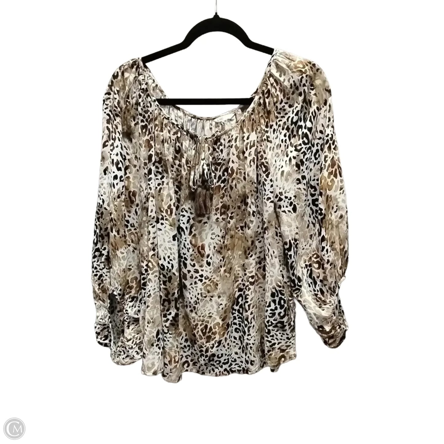 Top Long Sleeve By Cato In Animal Print, Size: Xl