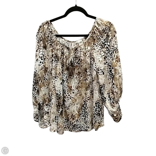 Top Long Sleeve By Cato In Animal Print, Size: Xl