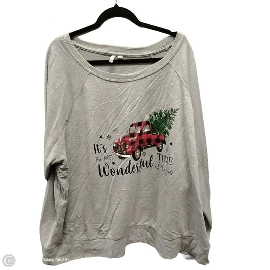 Top Long Sleeve By Cato In Grey, Size: 26