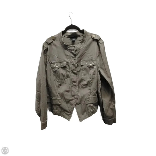 Jacket Shirt By Lane Bryant In Green, Size: 24