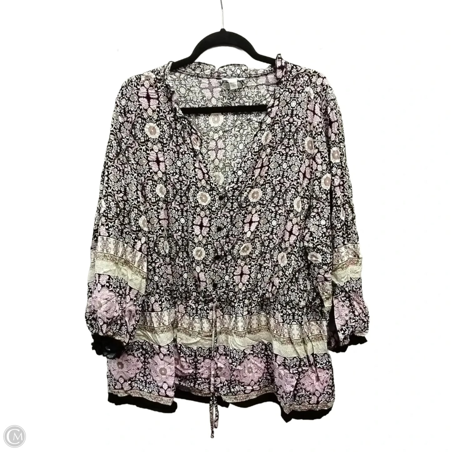 Blouse Short Sleeve By Cato In Floral Print, Size: 3x