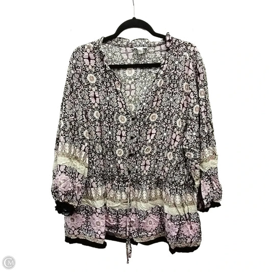 Blouse Short Sleeve By Cato In Floral Print, Size: 3x