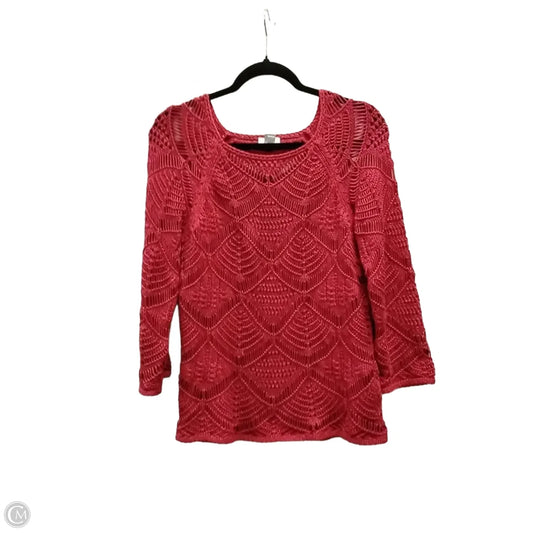 Sweater By Chicos In Red, Size: 0