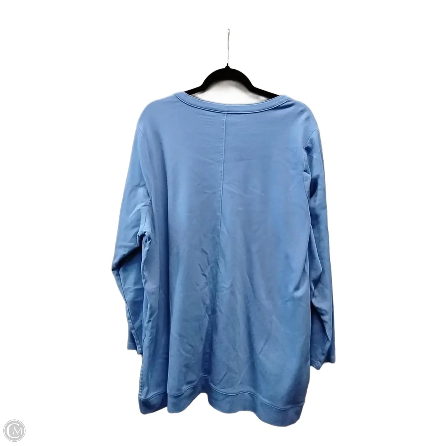 Top Long Sleeve By Lands End In Blue, Size: 3x