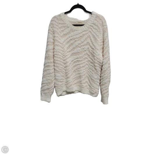 Sweater By Pol In Pink & White, Size: L