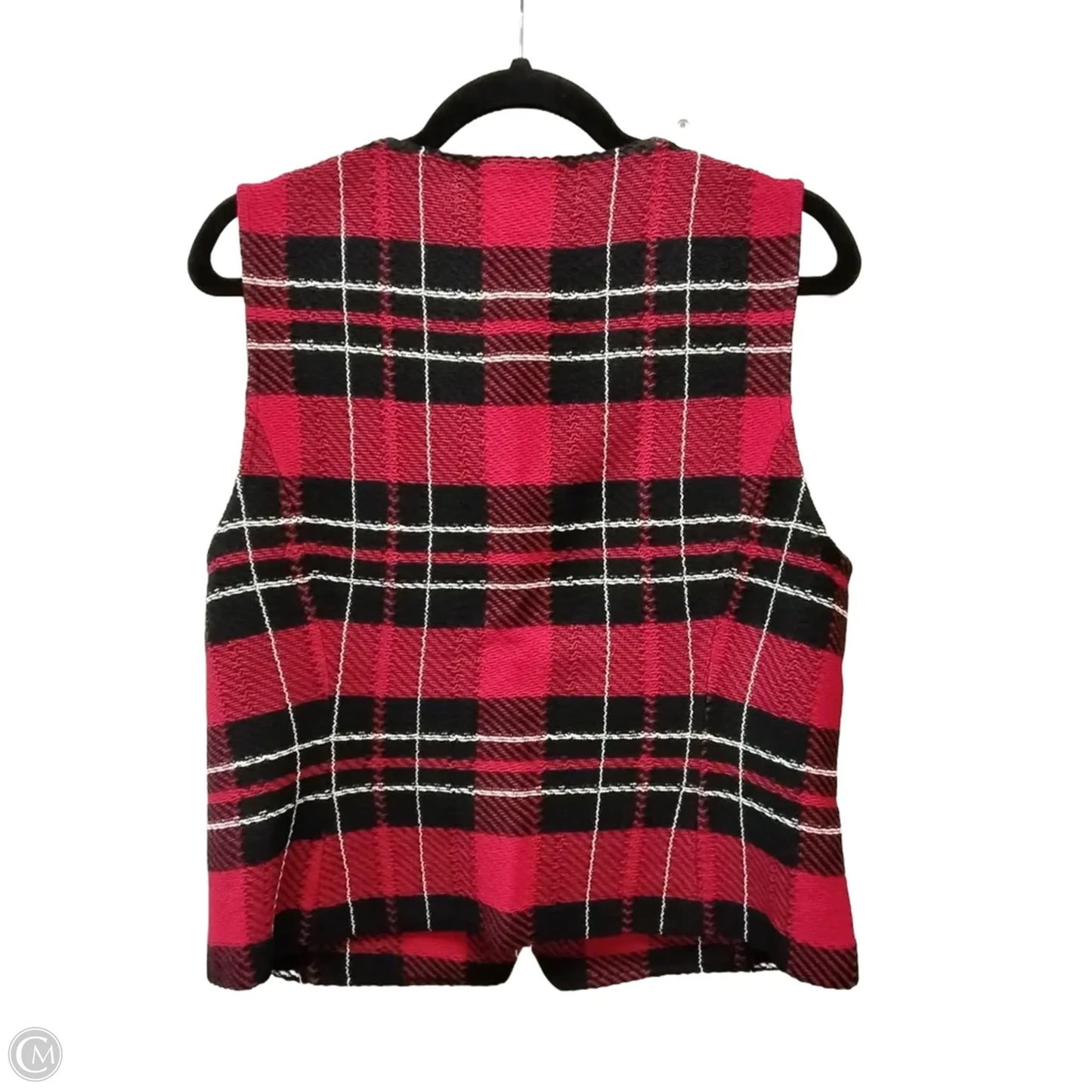 Vest Luxury Designer By St John Collection In Plaid Pattern, Size: 10