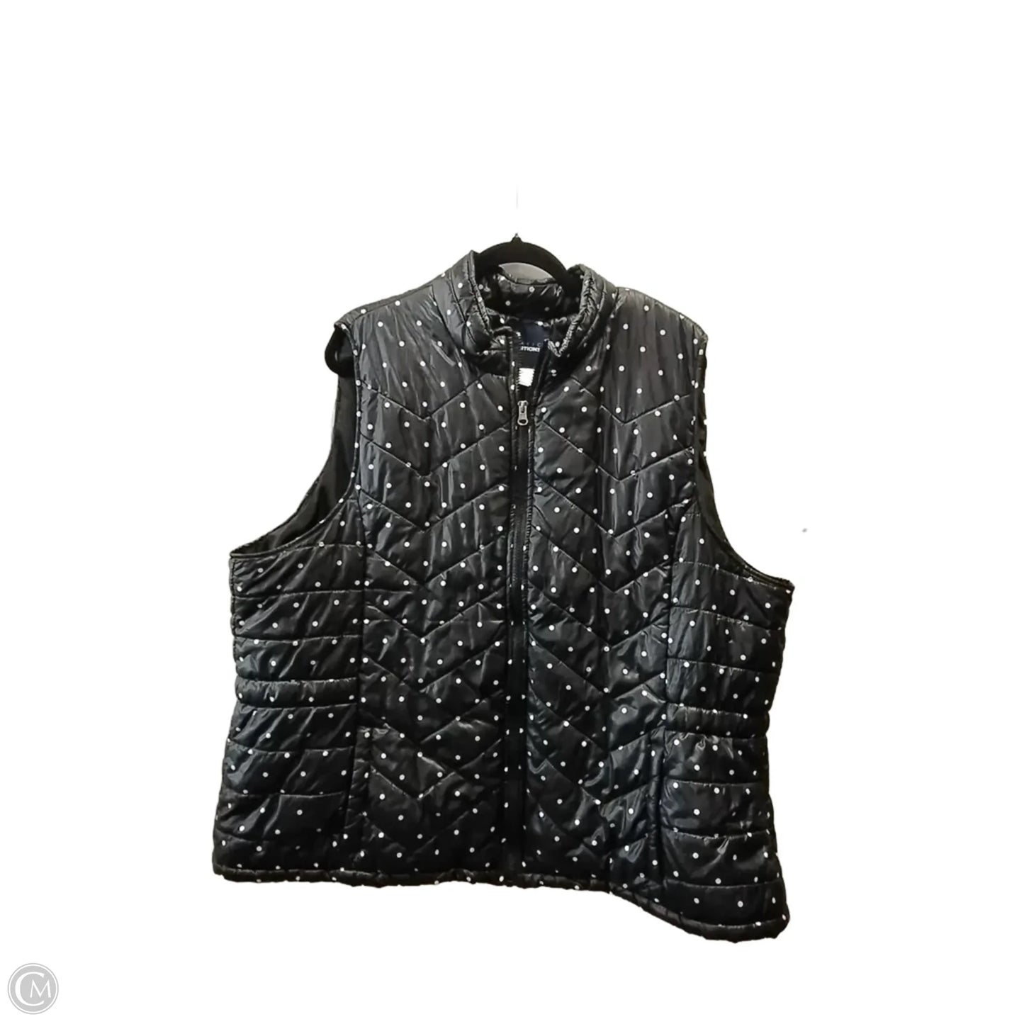 Vest Puffer & Quilted By Basic Editions In Polkadot Pattern, Size: 3x