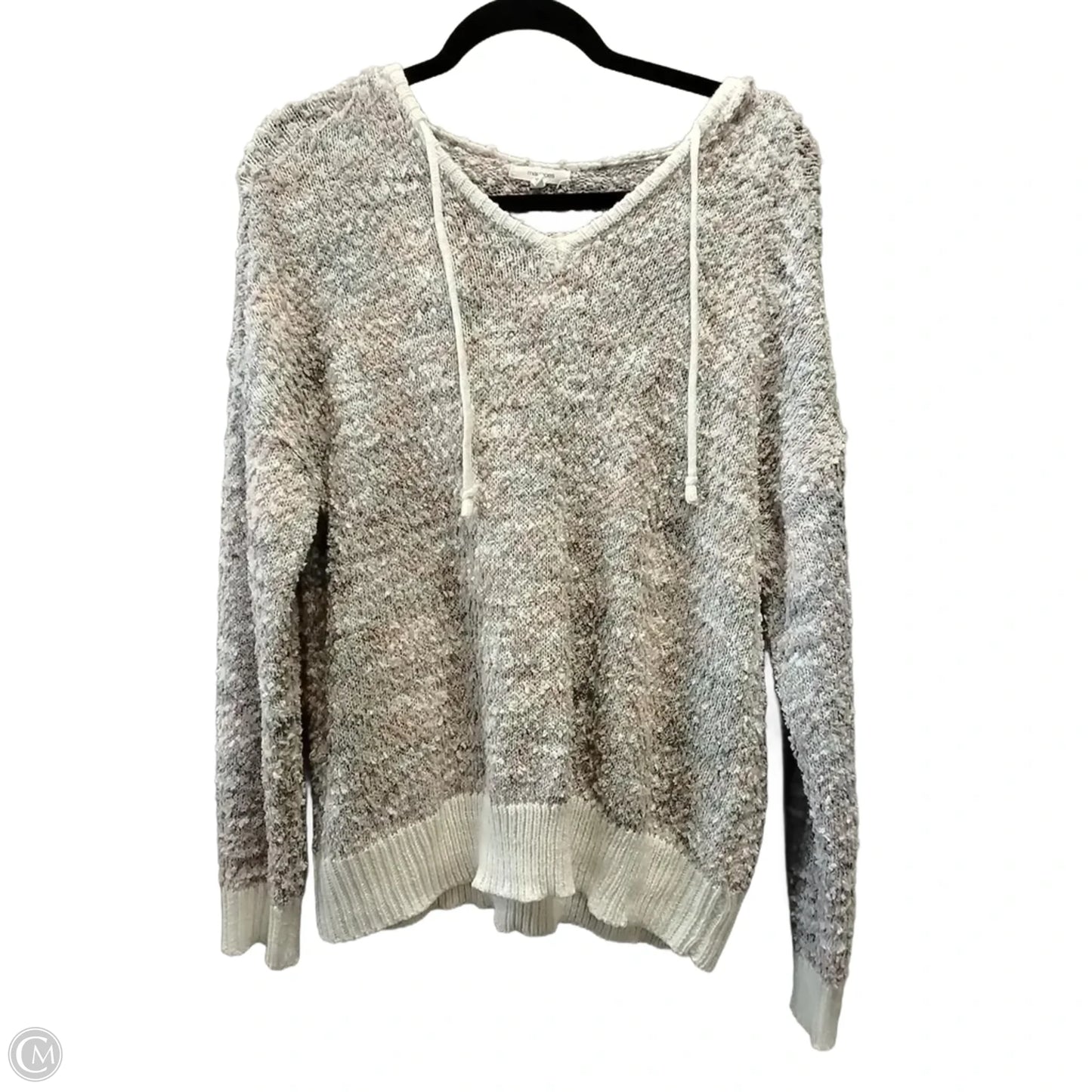 Sweater By Maurices In Grey & Pink, Size: L