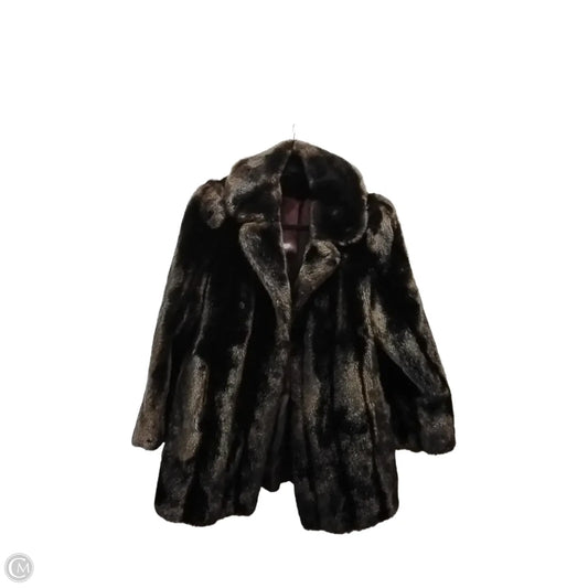 Jacket Faux Fur & Sherpa By Cmc In Brown, Size: L