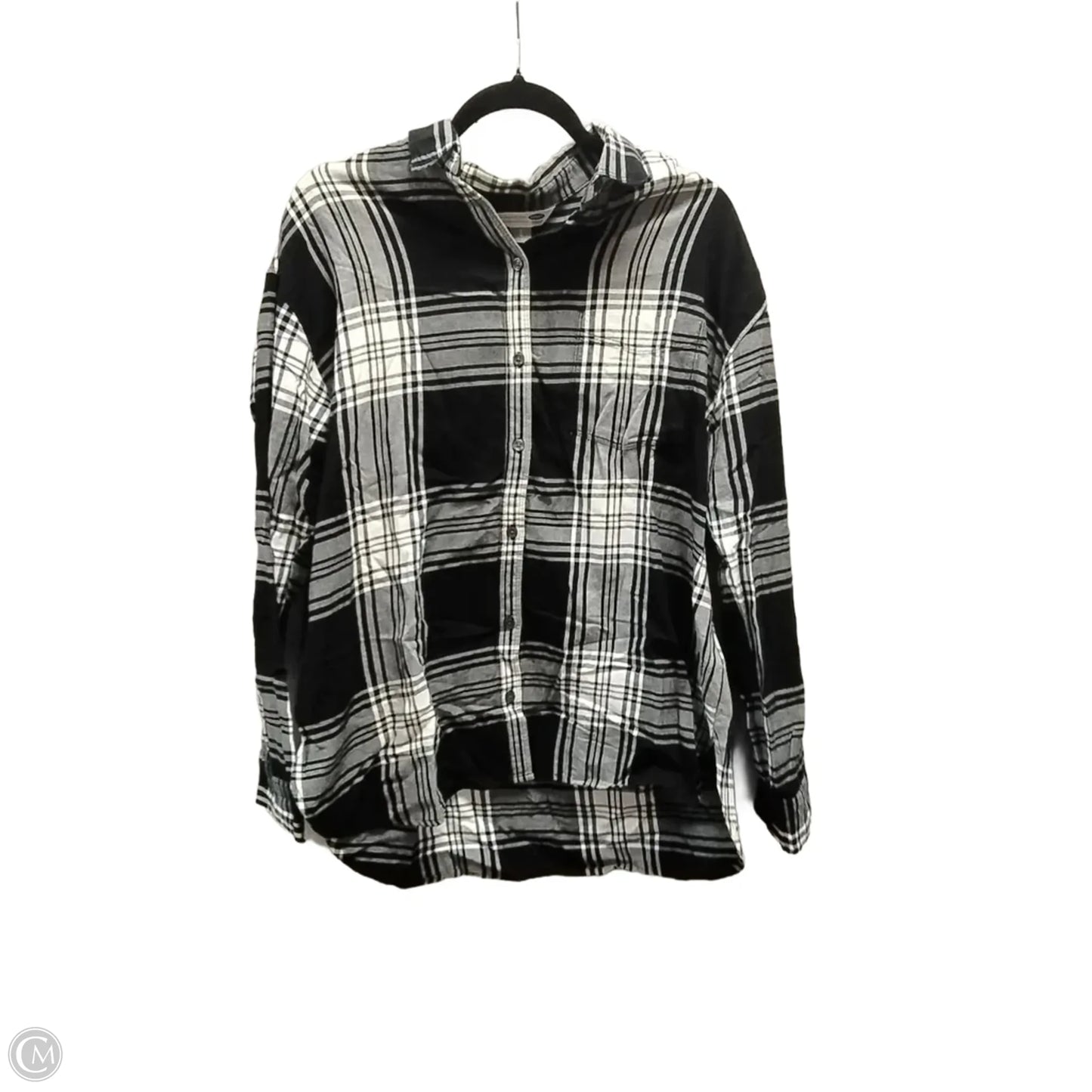 Top Long Sleeve By Old Navy In Plaid Pattern, Size: L