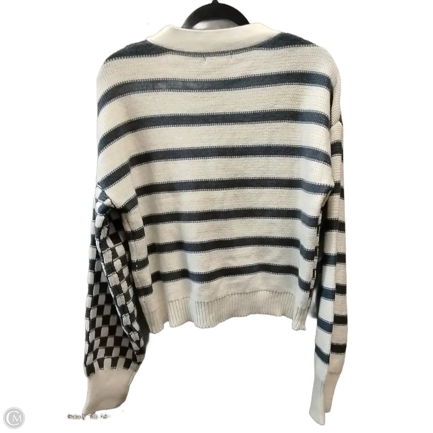 Sweater Cardigan By Sincerely Jules In Checkered Pattern, Size: Xl