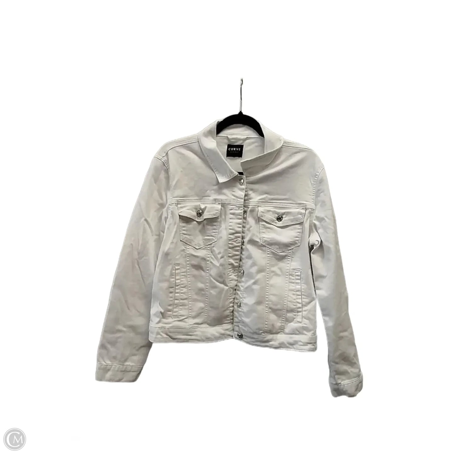 Jacket Denim By Curve Appeal In White, Size: L