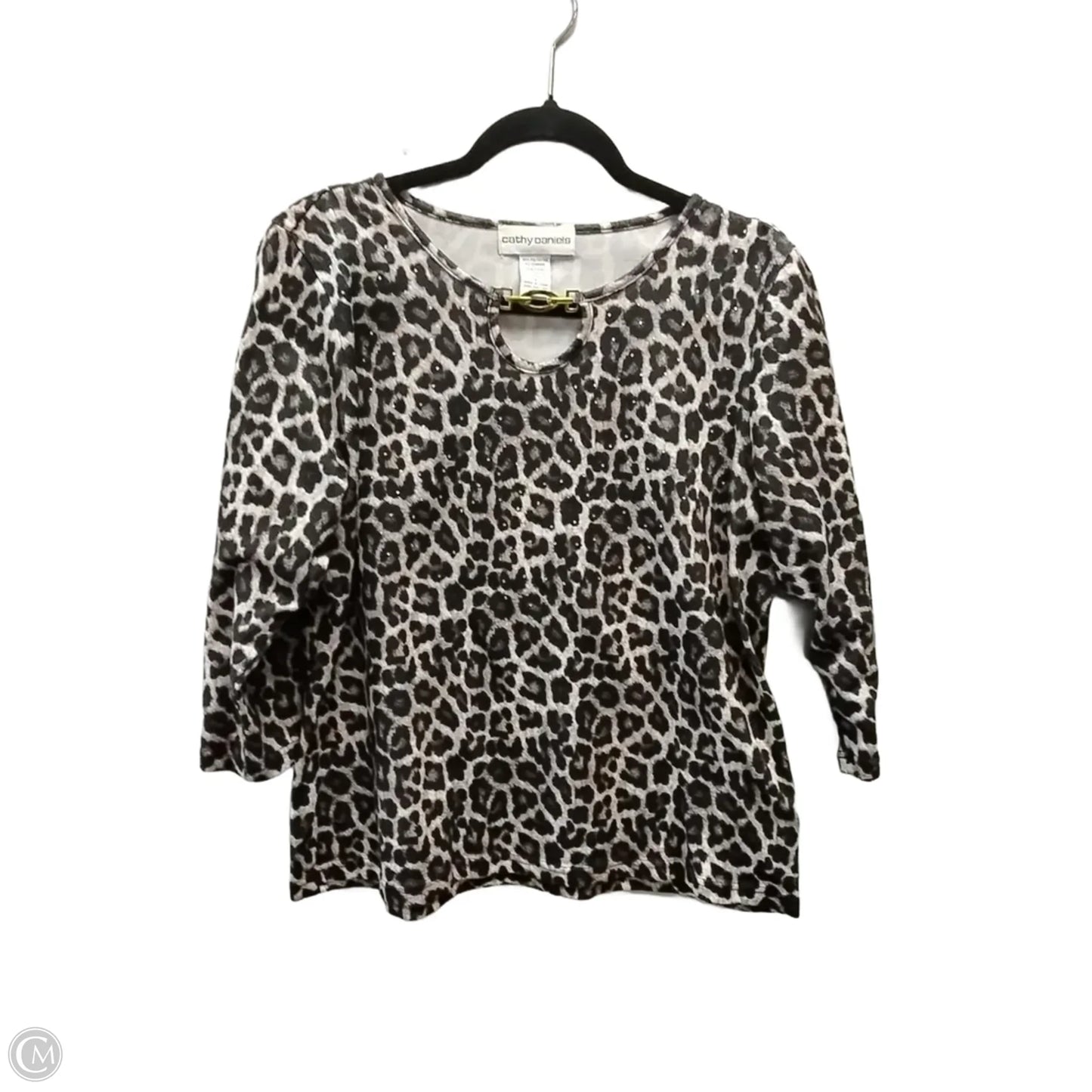 Top Long Sleeve By Cathy Daniels In Animal Print, Size: L