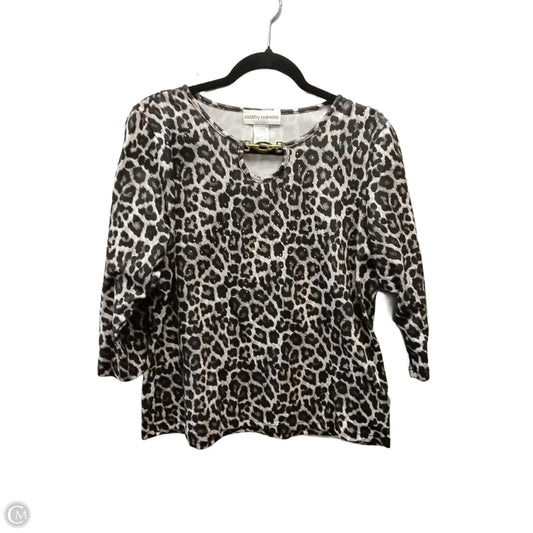 Top Long Sleeve By Cathy Daniels In Animal Print, Size: L