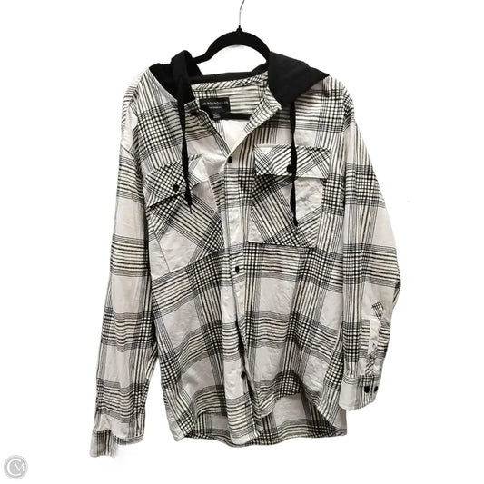 Jacket Shirt By No Boundaries In Plaid Pattern, Size: L
